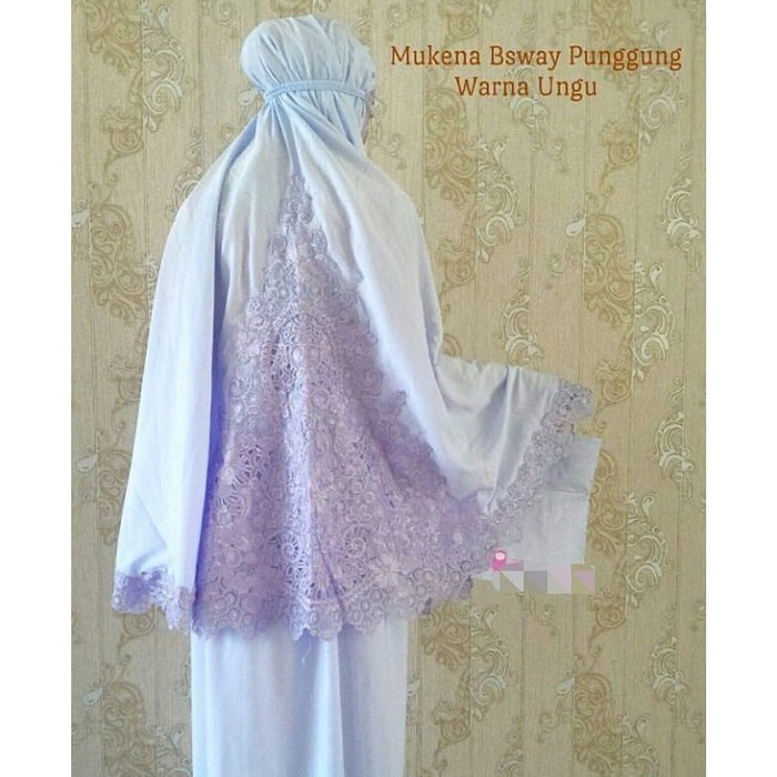 Mukena wanita Mukena Bordir Padang alfarizi - Ungu putih polos travel terbaru katun termurah Mukena 