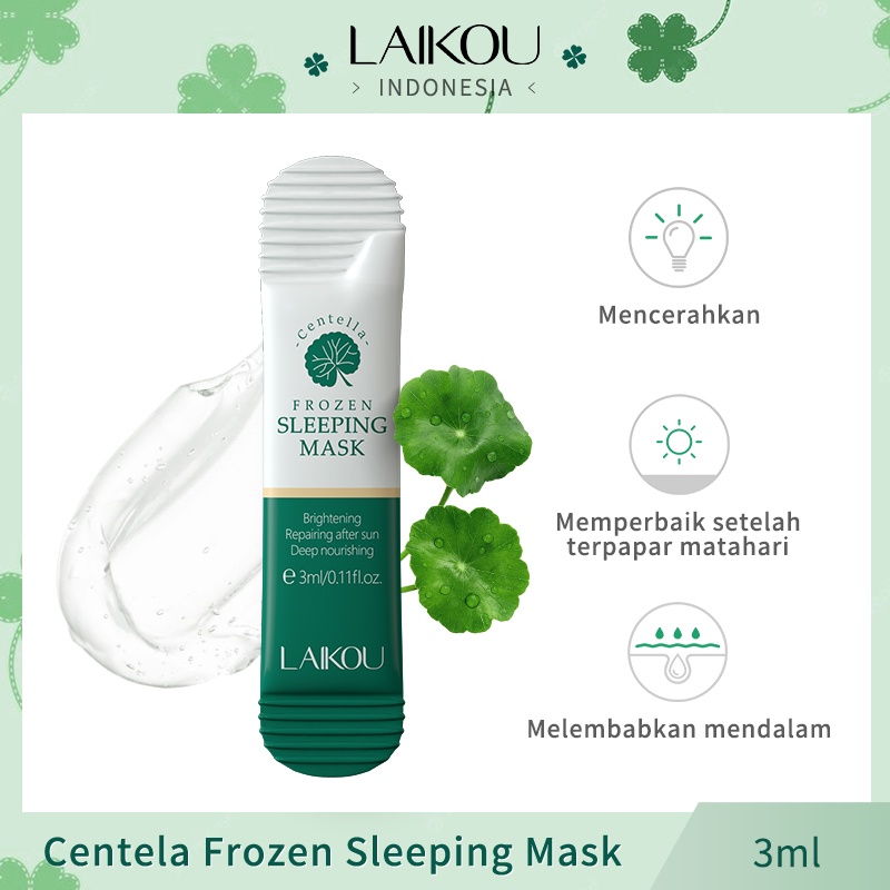 LAIKOU Centella Soothing Gel Cica Sleeping Mask Krim Wajah 3ml