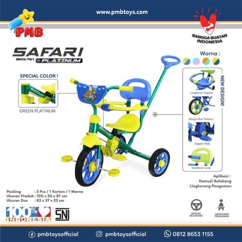 Tricycle PMB BMX 721 Platinum Sepeda Tiga Roda Anak