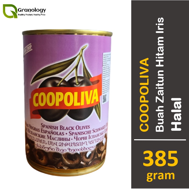 Coopoliva Black Slice Olives / Buah Zaitun Iris 385 gram