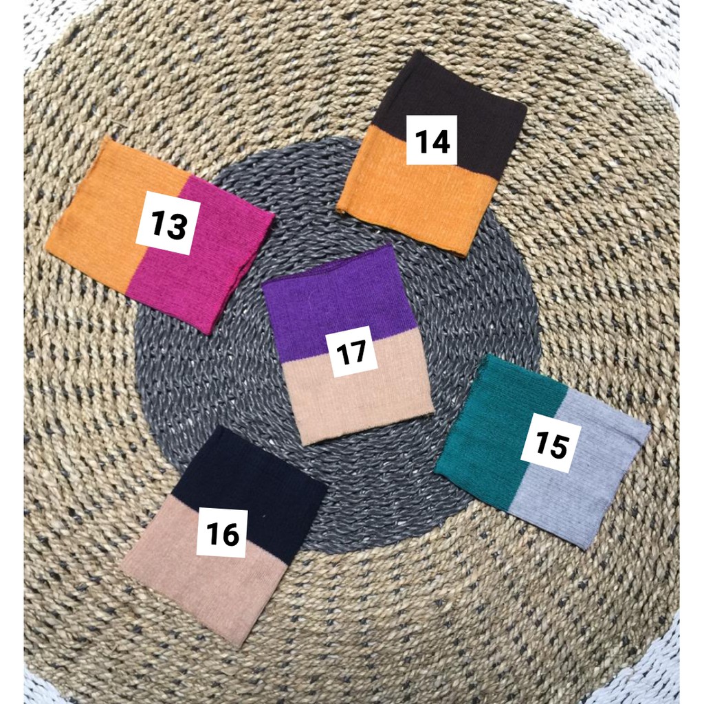 1KG MUAT 60PCS | BANDANA CIPUT RAJUT MUSLIM TWO TONE / BANDANA RAJUT 2 WARNA