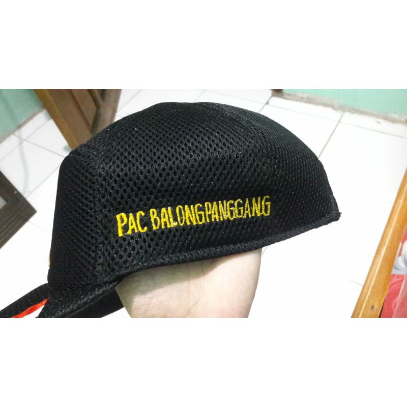 topi doubelmess custom logo nama  topi double mes pake nama logo