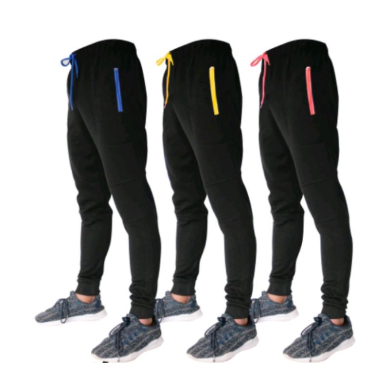 Celana Panjang Jogger Zipper sweatpant Training Celana Sepeda