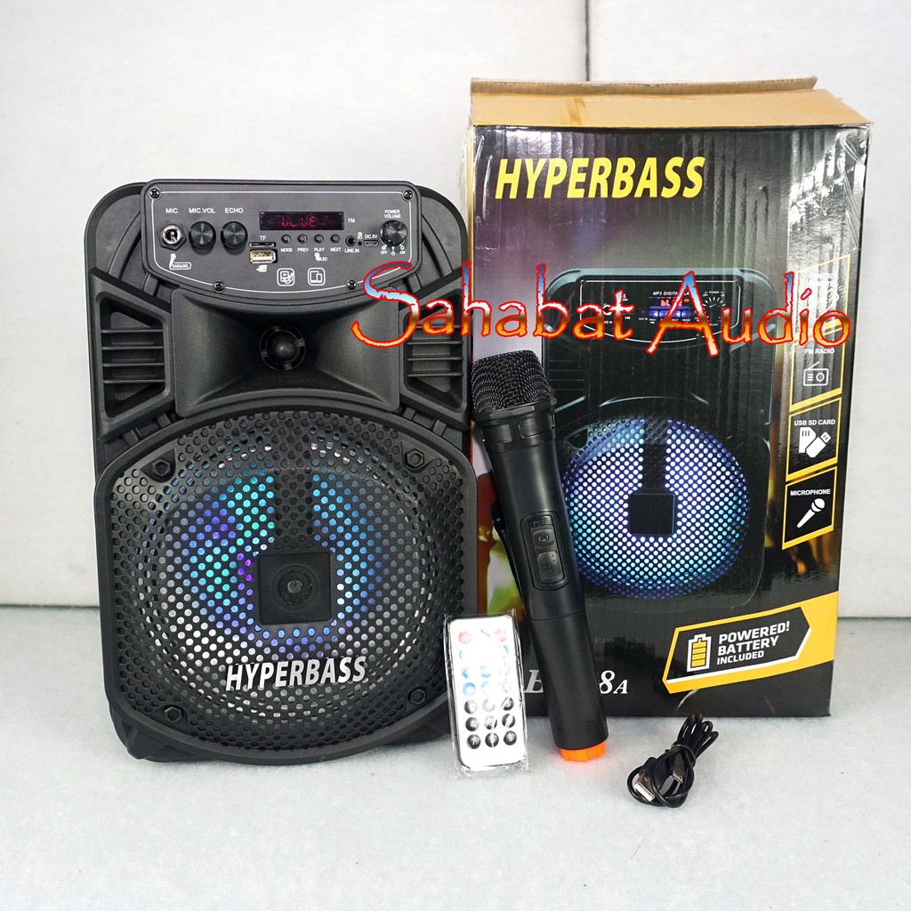 Speaker Portable Bluetooth HB 868A / Speaker Bluetooth 8" Hyperbass HB-868A