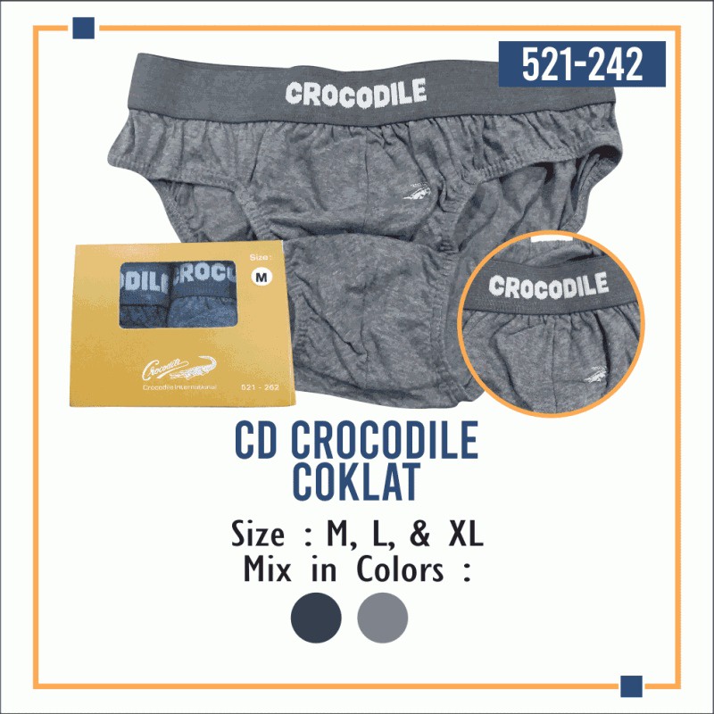 2 Pcs CD Crocodile Cokelat 521 - 262 Coklat Pria Dewasa | Celana Dalam Laki Laki | Sguna | Underwear