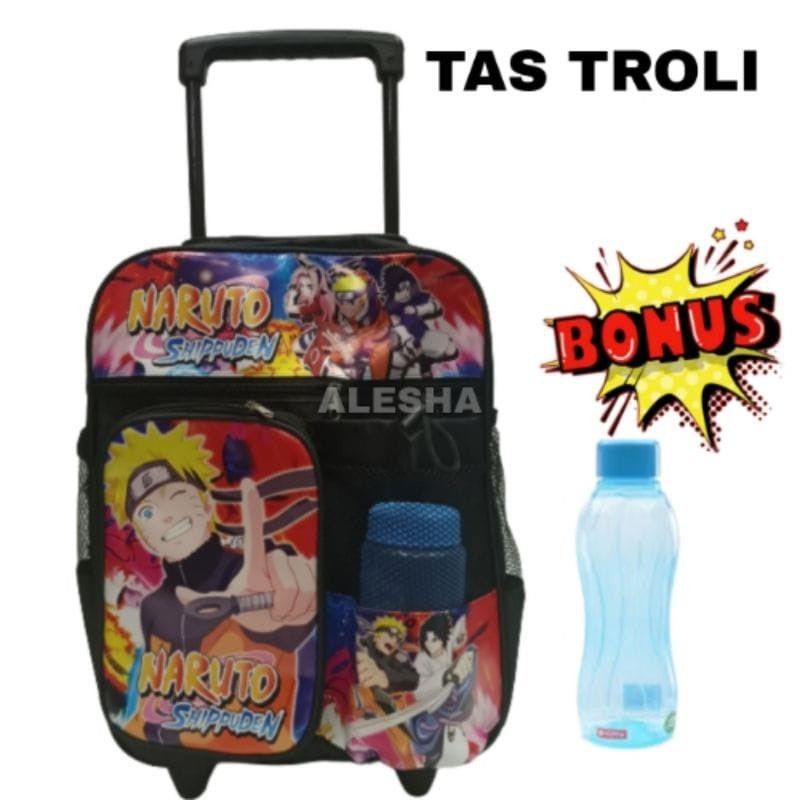 TAS RANSEL ANAK KARAKTER NARUTO GRATIS BOTOL MINUM - TAS ANAK - TAS TROLI