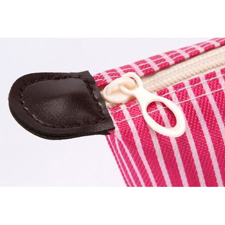 Adda Home - Dompet Tas Organizer Kosmetik Motif Garis Waterproof