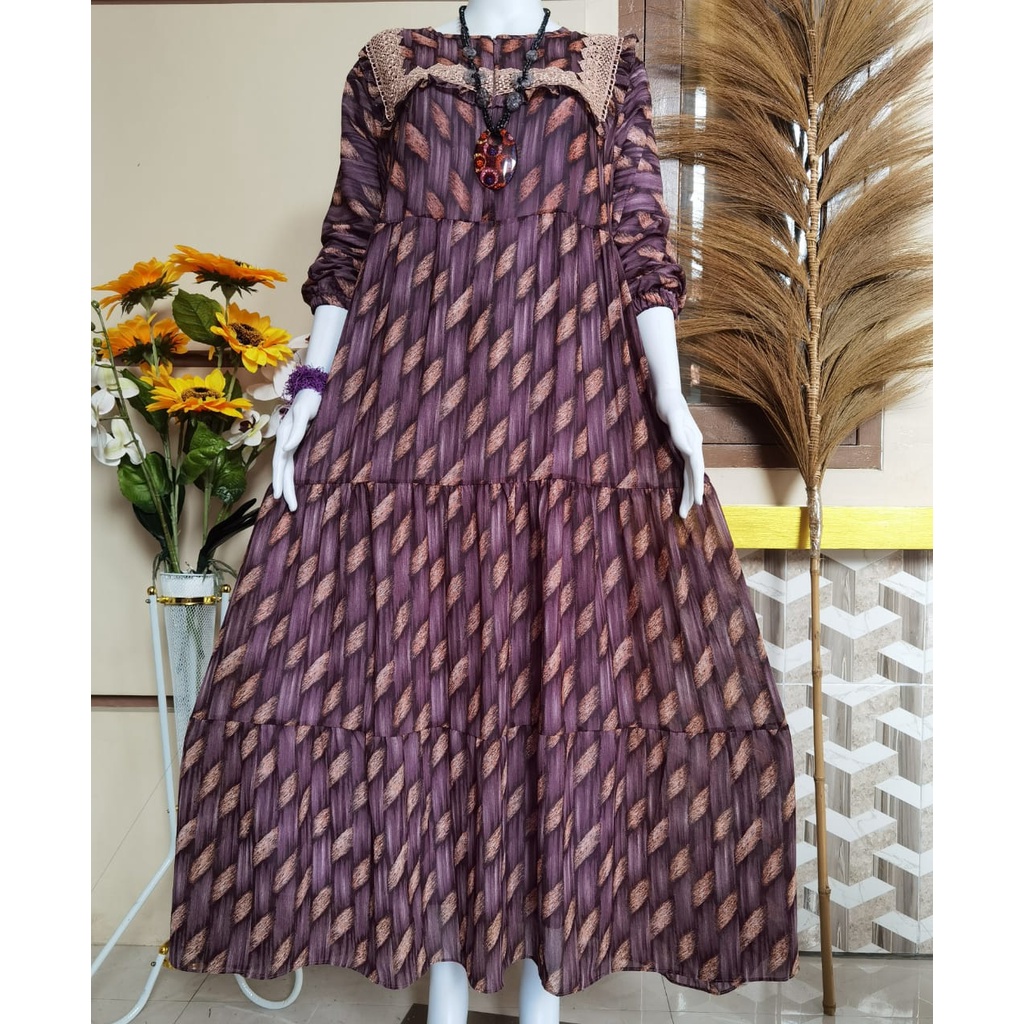 BAJU DEWASA GAMIS THALIA KOMBI RENDA FULL FURING BUSUI FRIENDLY