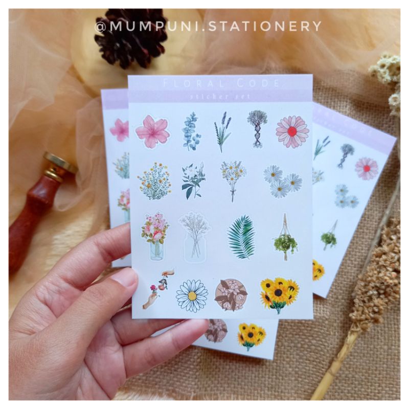 

Stiker "Floral Code" 20 Elements Vinyl dan Transparan