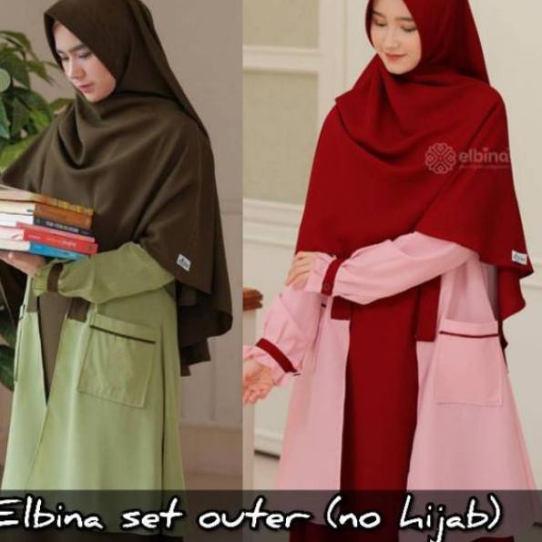 Sale ELBINA SET OUTER (Tanpa Hijab) Size S M L XL Fashion Muslim Matt MOCREPE | Az zahra Fashion Sto