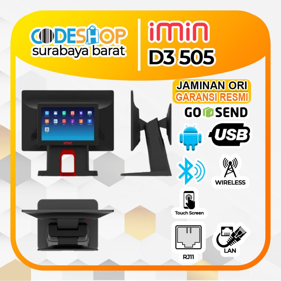 MESIN KASIR ANDROID IMIN D3 505 / D3505 / D3-505 DUAL LAYAR TOUCHSCREN