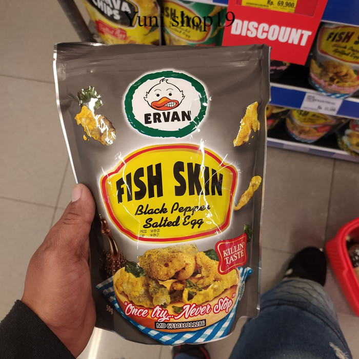 

ervan fish skin black pepper salted egg - snack kulit ikan 50gr