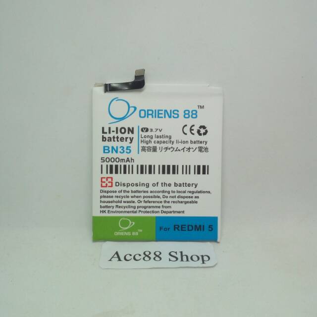 Baterai Batre Battery Double Power Xiaomi Redmi 5 BN35 OR88/ Oriens88