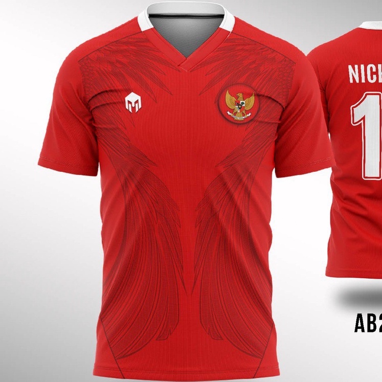JERSEY KAOS TIMNAS INDONESIA MERAH BESAR BIG SIZE JUMBO BEBAS EDIT NAMA NOMOR