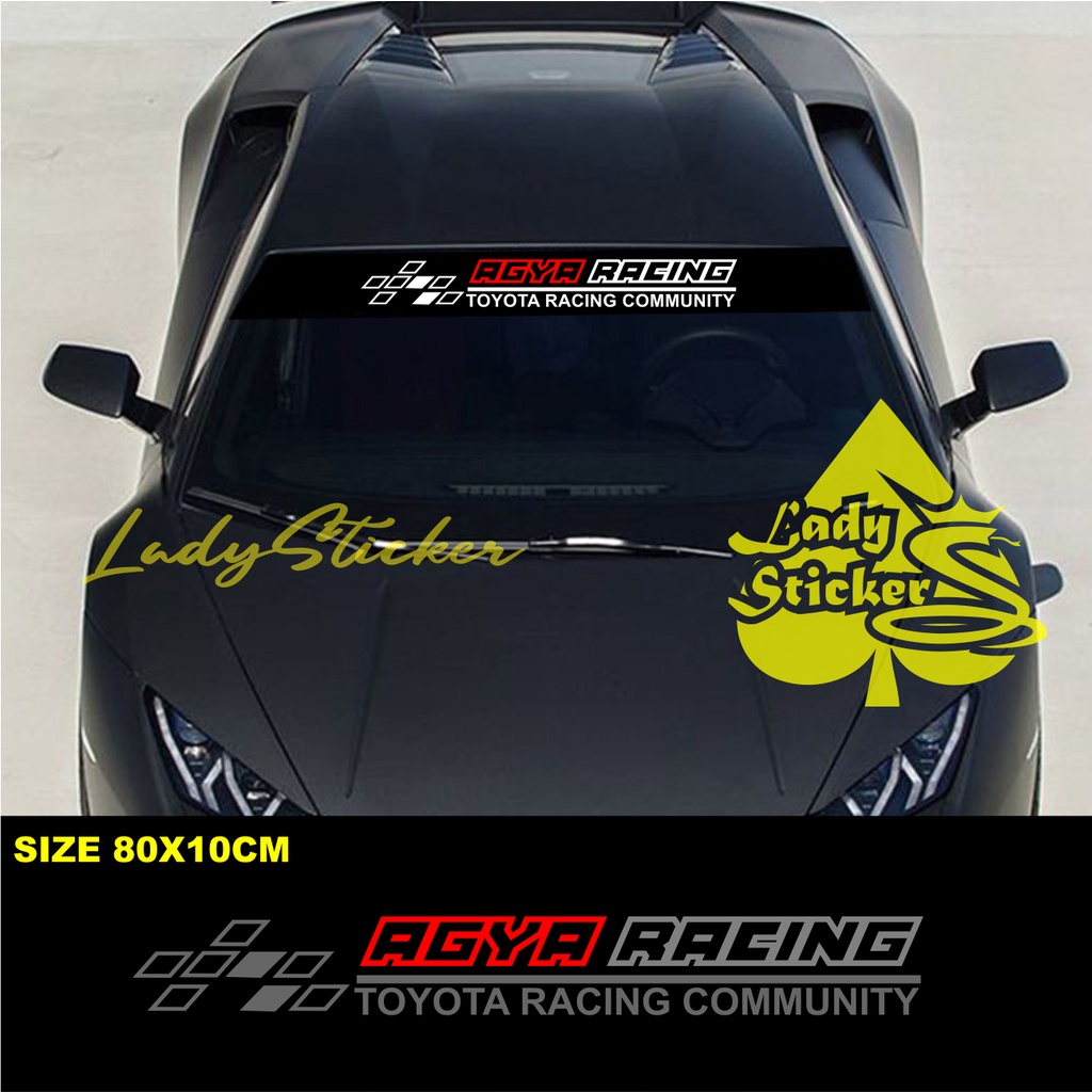 STICKER AGYA STICKER STIKER MOBIL KACA TOYOTA AGYA SPORT RACING