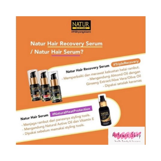 CUCI GUDANG !!! Natur Hair Recovery Serum Almond &amp; Olive Oil 60ml /Almond &amp; Ginseng Oil / Almond &amp; Aloe Vera 60ml