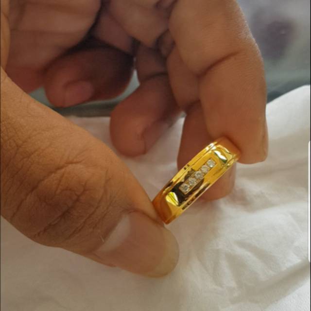 Cincin Kawin Ikat Perak Berlian Asli Original