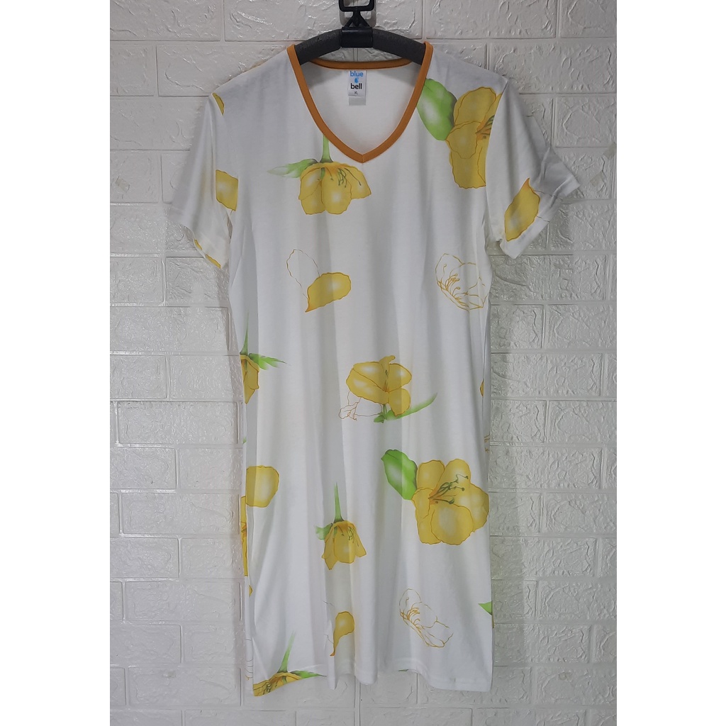 Daster Wanita Dewasa Katun - White Flower