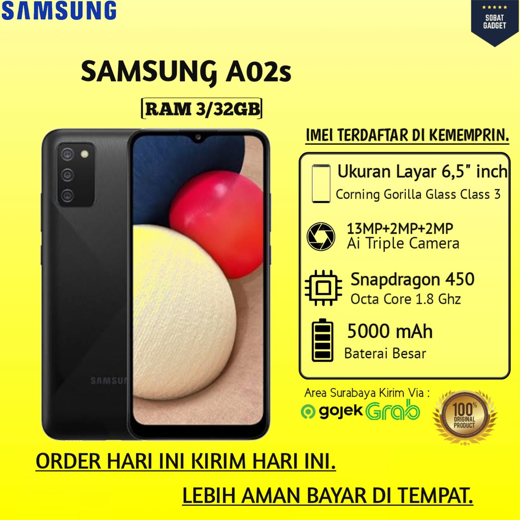 SAMSUNG A02s RAM 3/32 100% ORIGINAL BERGARANSI RESMI SAMSUNG INDONESIA