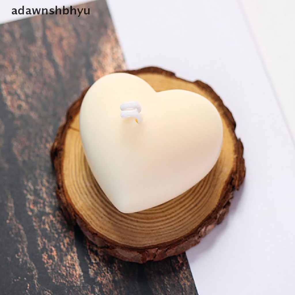 [adawnshbhyu] 3d Love Heart Silicone Mold Aroma Plester Cetakan Lilin DIY Dekorasi Kue