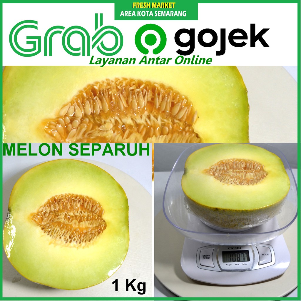 

[FRESH MARKET] melon separuh 1 kg MELON SEGAR layanan kirim grab gojek online toko semarang