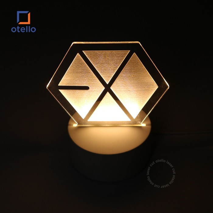 Acrylic Night Lamp EXO Logo | Lampu Tidur LED Hias Akrilik Kpop Korea Fans Idol Hadiah Unik