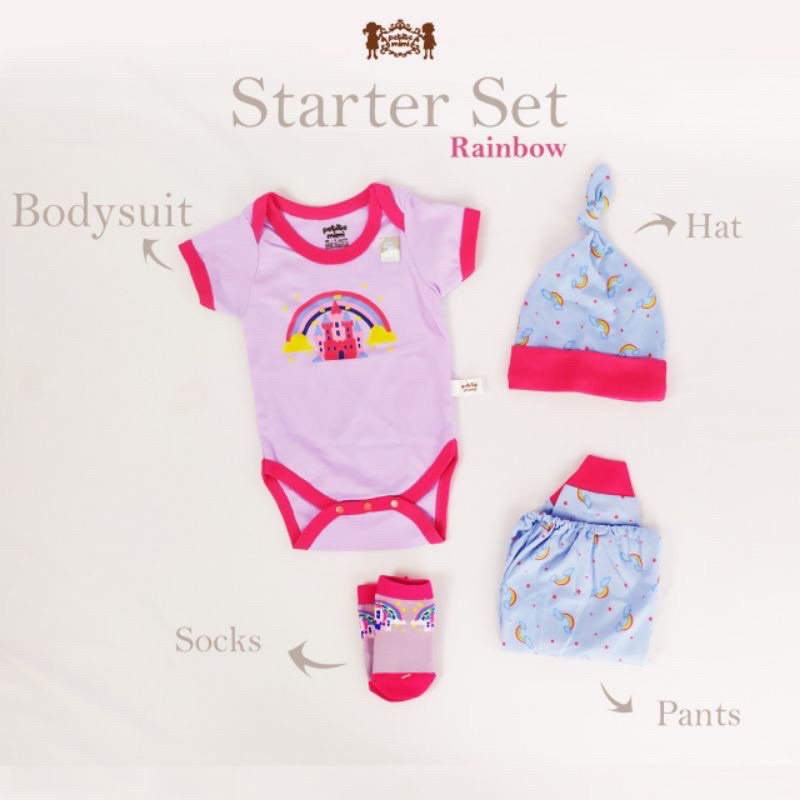 Petite Mimi Starter Set 4in1 - Setelan Set Bayi/Baby set