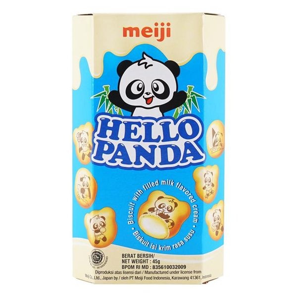 Hello Panda Biskuit Meiji Cheese Vanila Milk Cookies Cream Strawberry 45Gr