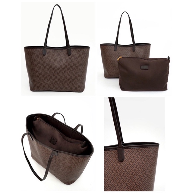 Buttonscarves Izzy Tote Bag Canvas-BROWN