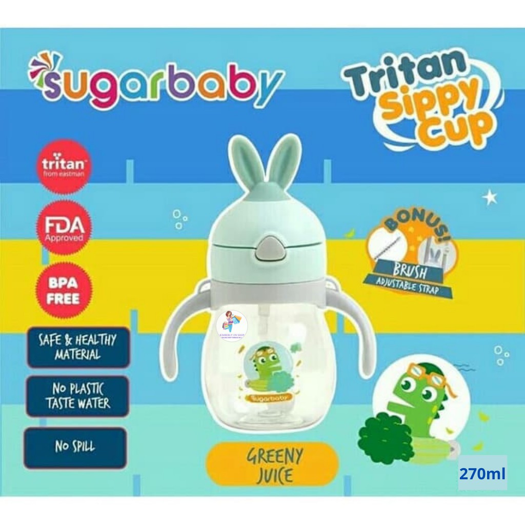 Botol Minum TRITAN Sippy Cup Rabbit (270 ml,9mo+) TSCR270 Sugar Baby