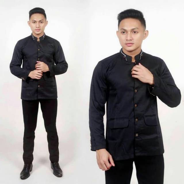 JAS KOKO JASKO BATIK POLOS WARNA HITAM POLOS  PUTIH POLOS LENGAN PANJANG FORMAL CASUAL