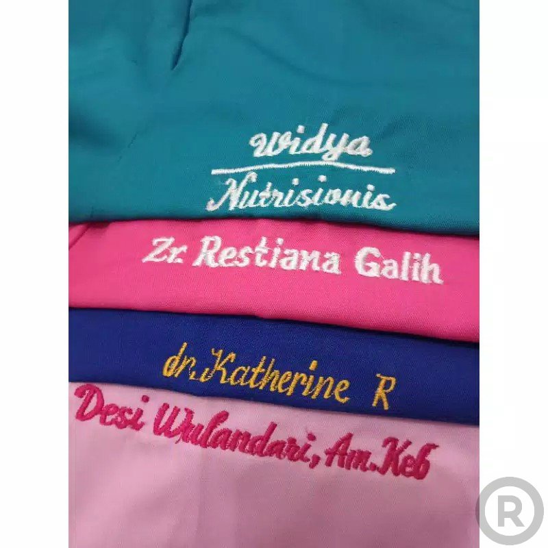 Bordir Nama / Bordir Logo /Jasa Bordir Bordir Nama Custom