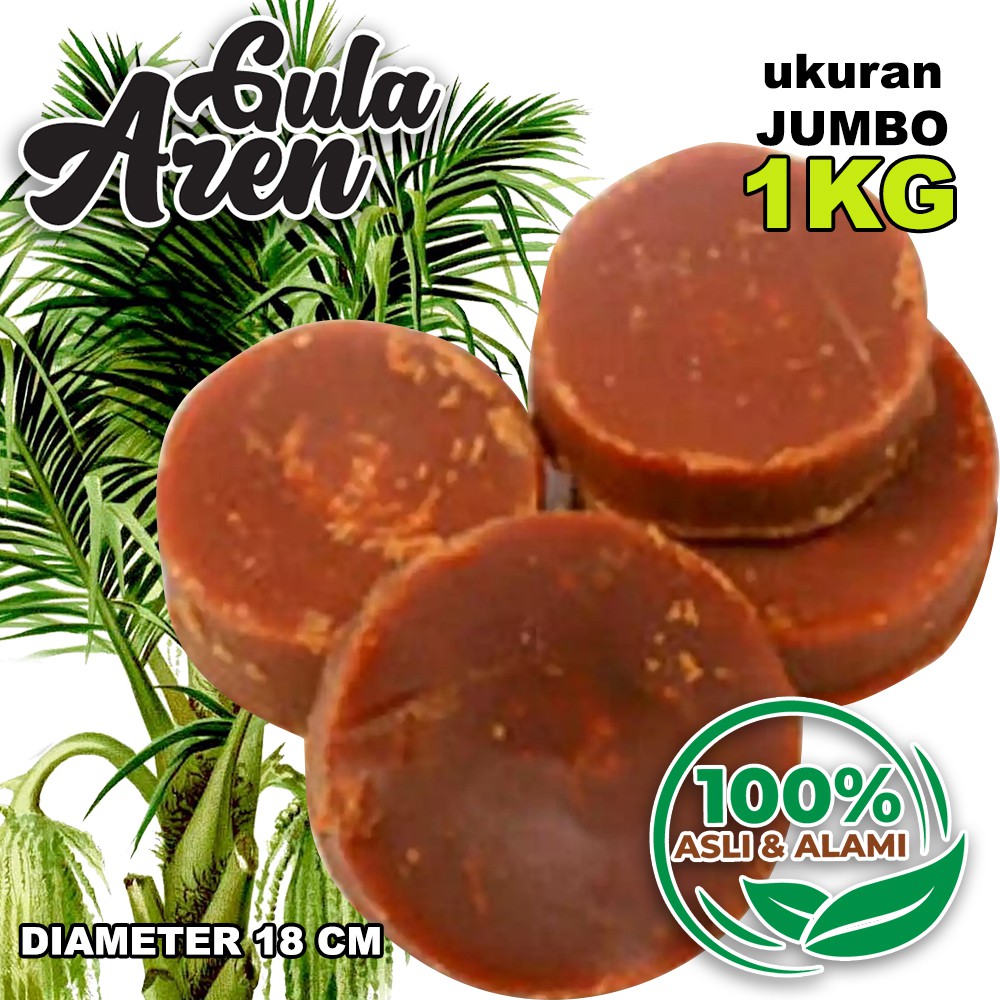 Jual Gula Aren Alami 100 Ukuran Jumbo Berat 1kg Gula Aren Asli