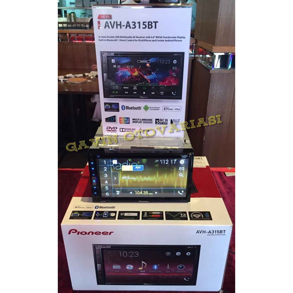 Pioneer AVH-A315BT Tape Mobil AVH A315 BT. Support ANDROID MIRROLINK