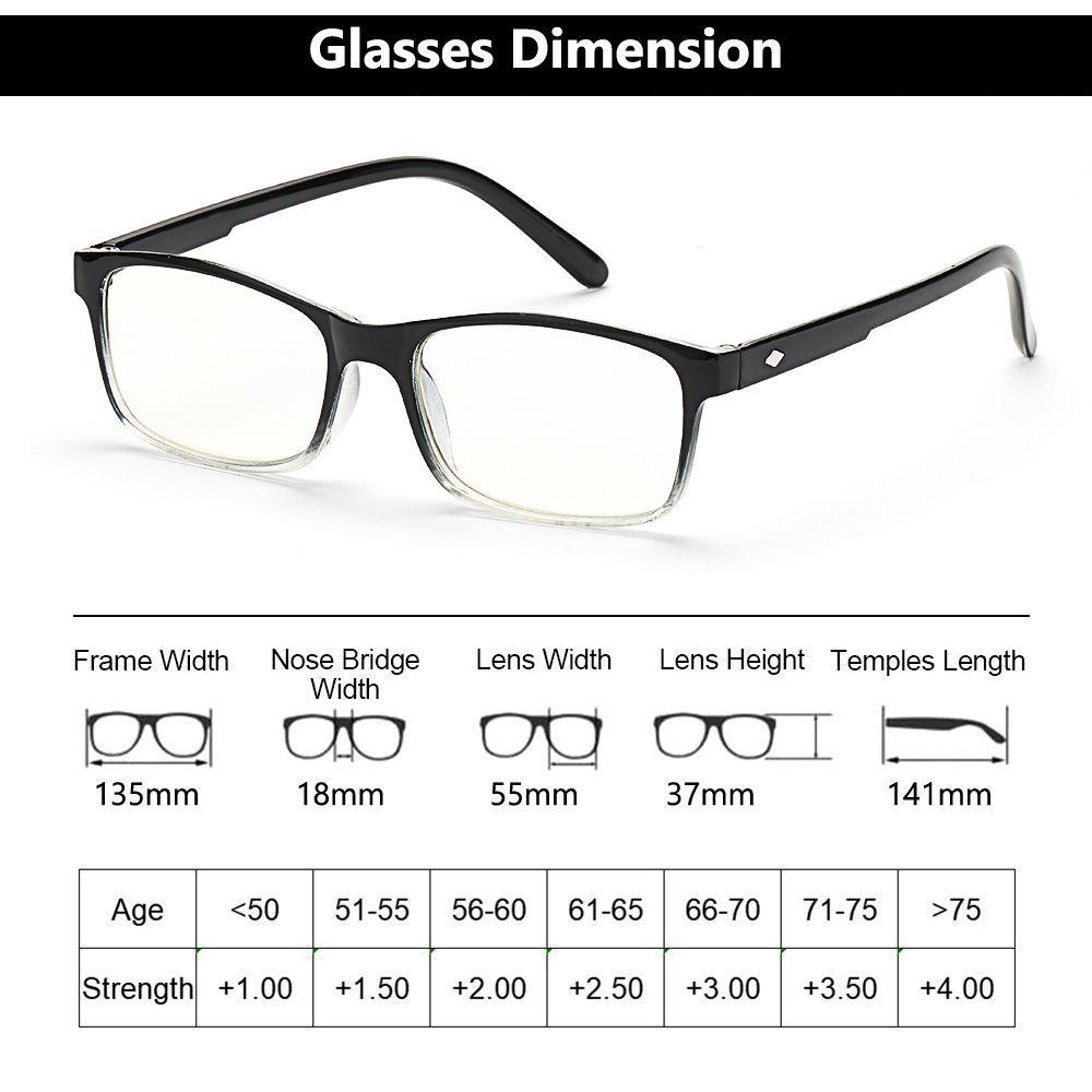 Diopter Kacamata Baca Gradasi Populer+1.0~4.0 Spring Hinge Eyewear Presbyopic Glasses