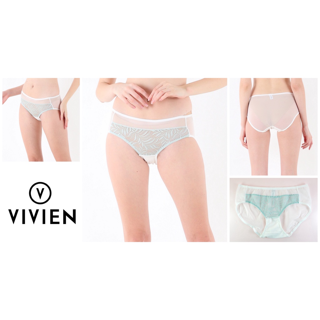 Celana Dalam Wanita Renda Midi Bahan Mesh Transparan Brand No 1 Korea Vivien Underwear A199 A317