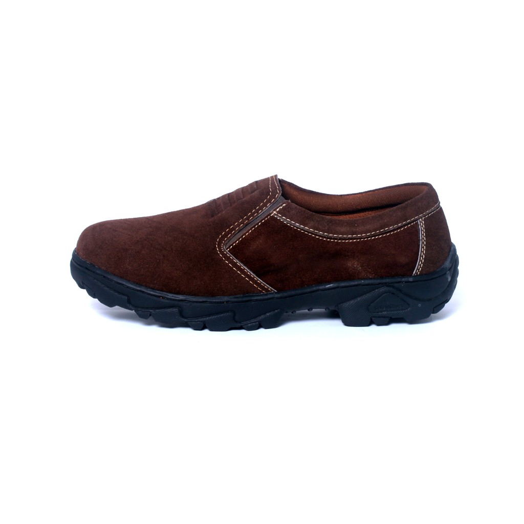 Sepatu Kasual Pria Kulit Asli Rasheda 017 Slip On Big Size