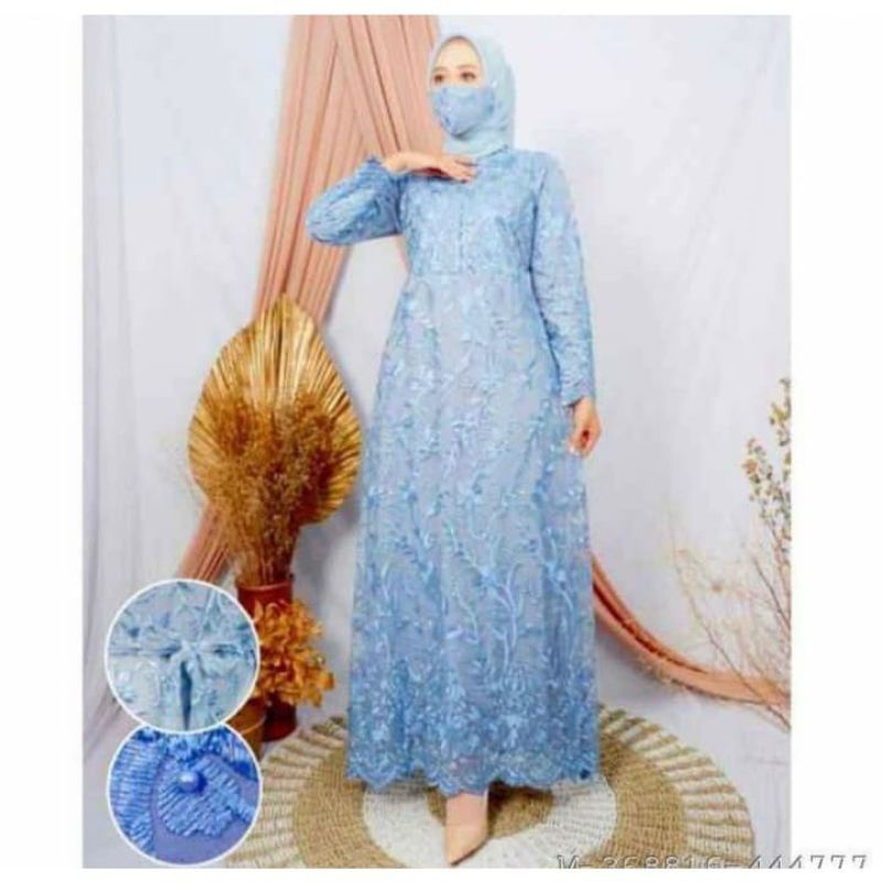 (NEW) ARISTA Busui Brukat Dress - Baju Gamis Dress Brukat Brokat Mutiara Remaja Wanita Perempuan Ibu