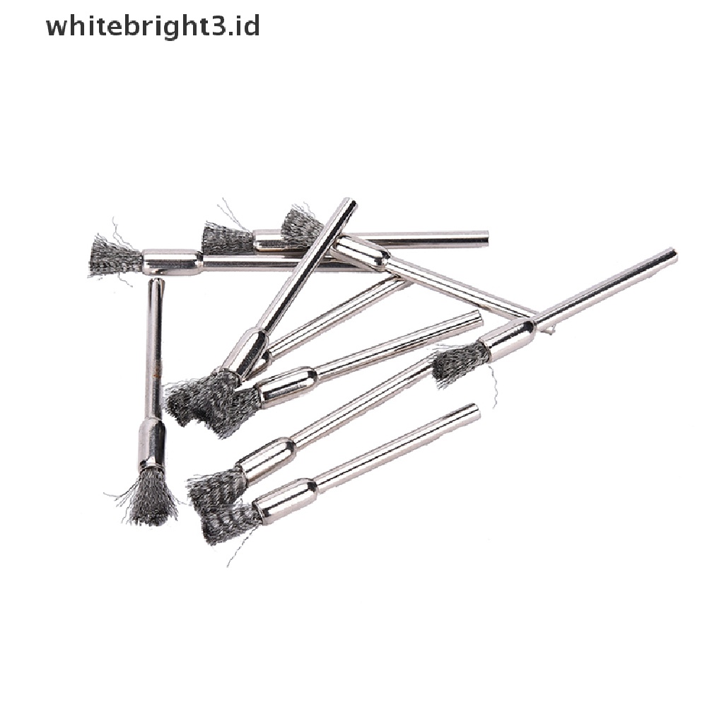 {whitebright3.id} New 10pc Mini Wire Brush Brushes Cup Wheel for Grinder or Drill 3x5mm ,