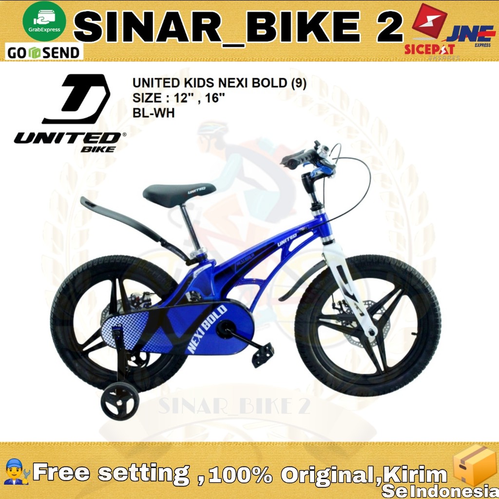 Sepeda Anak Bmx 16Inch United Nexi Bold Velg Racing 4-6Th New (Ekspedisi)