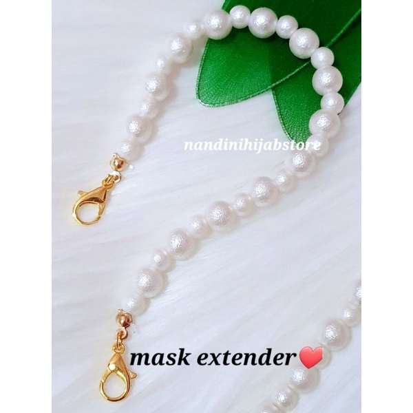 konektor masker hijab mutiara / strap masker / tali masker mutiara cantik / pengait masker