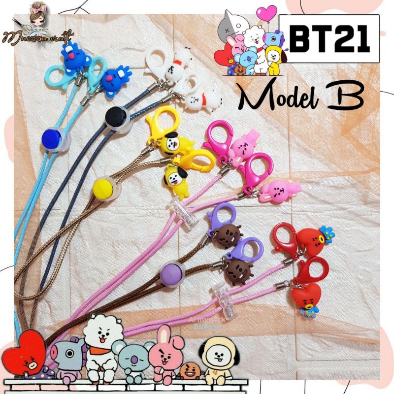 Strap masker 2in1 BT21/ kalung masker lucu