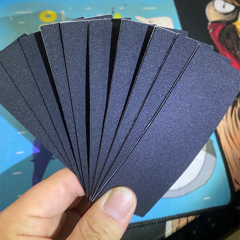 10pcs / Pak Pad Skateboard Jari Lebar Anti slip Warna Hitam Dengan Perekat 3M