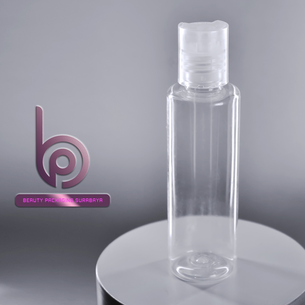 Botol Plastik PET 60ml RF Bening Tutup Presstop