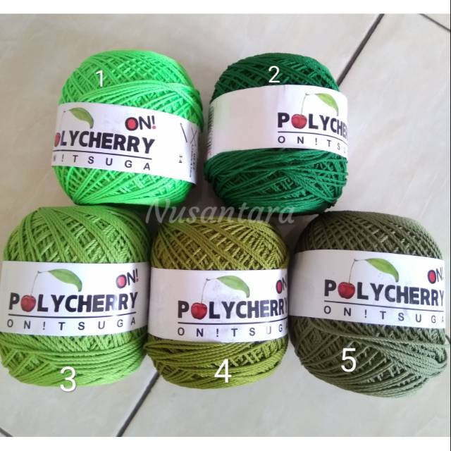 Benang Rajut Polycherry / Policery green series satuan