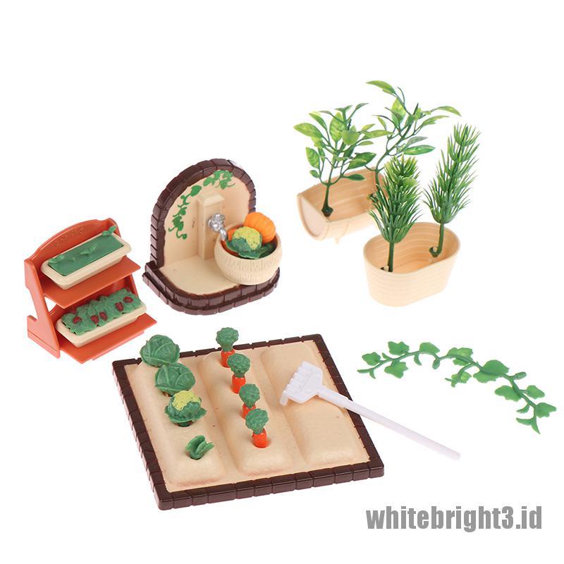 (white3) 1 Set Miniatur Taman / Piknik / Ulang Tahun Untuk Dekorasi Rumah Boneka