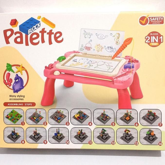 

palette block 2 in 1 magnetic drawing board/mainan edukasi
