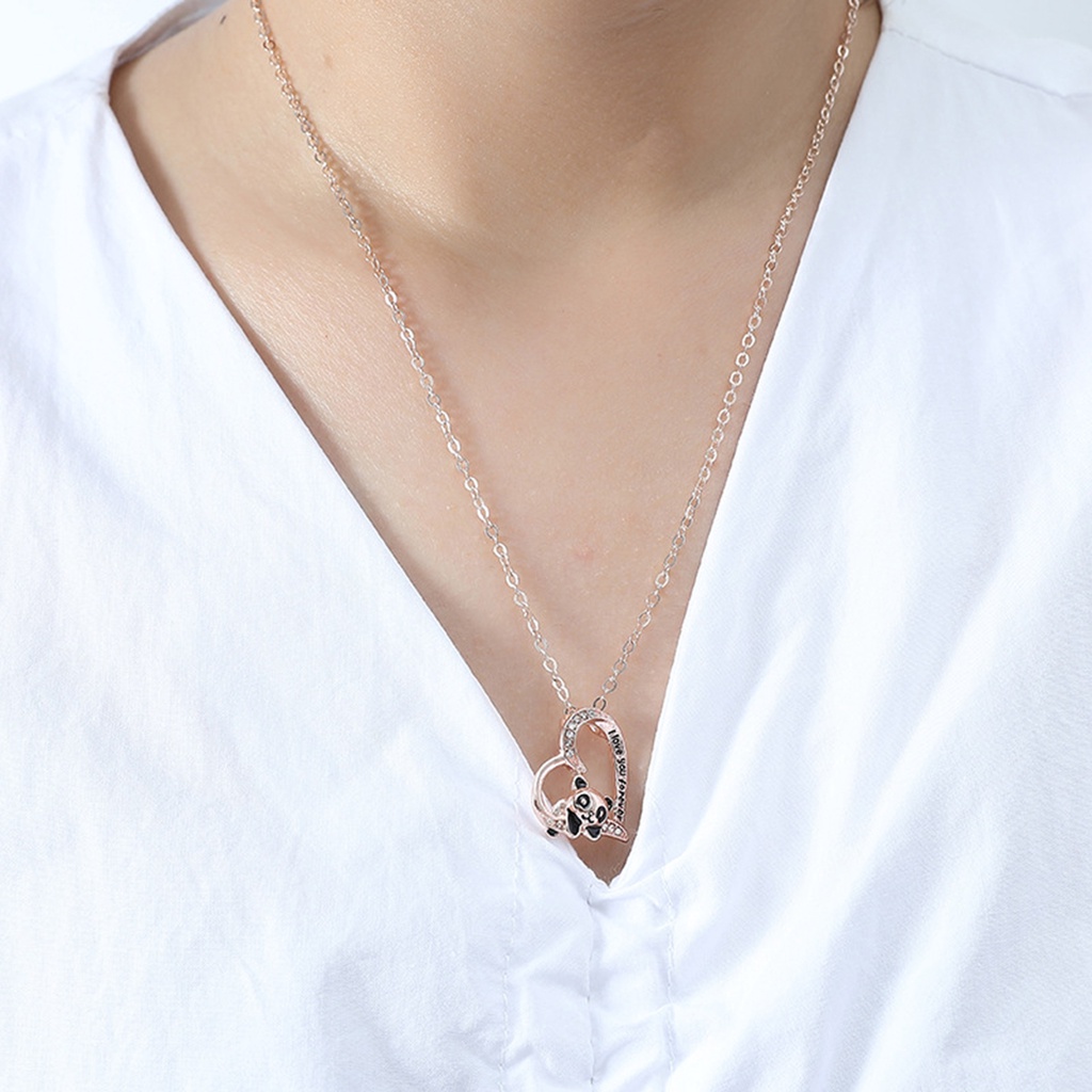 Hu Hu Hu Hu Hu Alat Bantu Pasang Kacamata♡ Kalung Rantai Dengan Liontin Bulat Motif Tulisan I Love You Forever Klasik Untuk Wanita