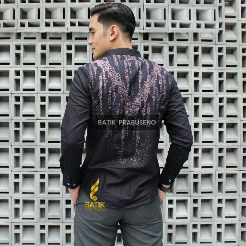PAGAR RUNCING Kemeja Batik Pria Slimfit Premium Lengan Panjang Bahan Katun Halus LapisFuring