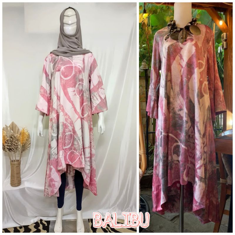 Tunik Jumputan Palembang Terbaru Motif Tie Dye/ Tunik Fashion Muslimah / BALIBU STORE